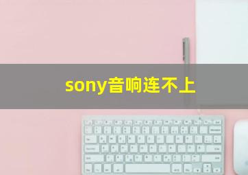 sony音响连不上