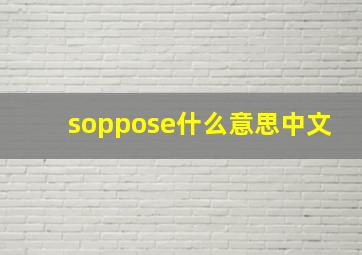 soppose什么意思中文