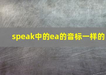 speak中的ea的音标一样的