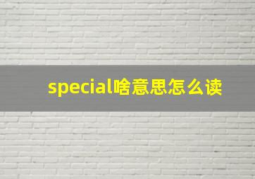 special啥意思怎么读