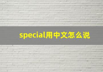 special用中文怎么说