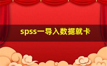 spss一导入数据就卡