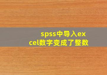 spss中导入excel数字变成了整数