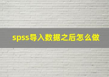 spss导入数据之后怎么做