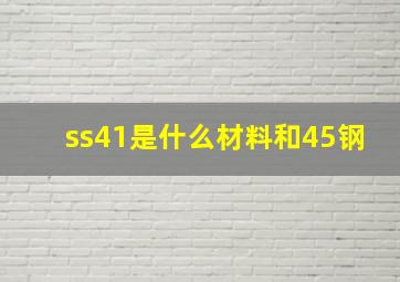 ss41是什么材料和45钢