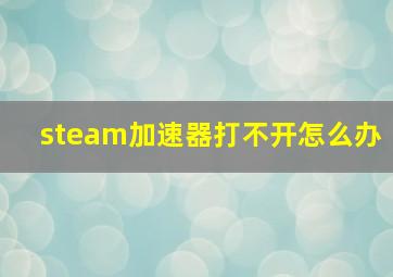 steam加速器打不开怎么办