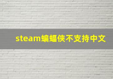 steam蝙蝠侠不支持中文