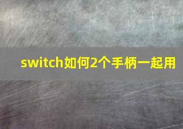 switch如何2个手柄一起用