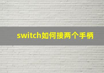 switch如何接两个手柄