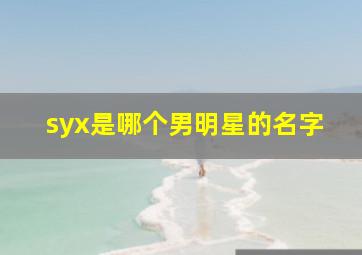 syx是哪个男明星的名字