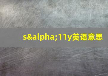 sα11y英语意思