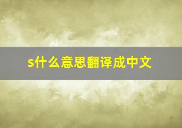 s什么意思翻译成中文