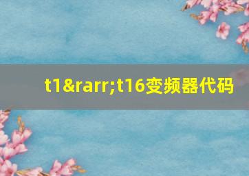 t1→t16变频器代码