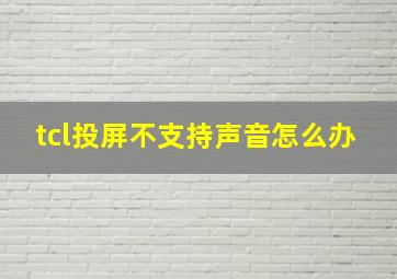 tcl投屏不支持声音怎么办