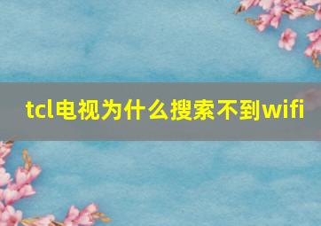 tcl电视为什么搜索不到wifi