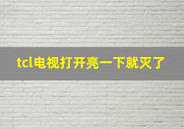 tcl电视打开亮一下就灭了