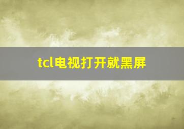 tcl电视打开就黑屏