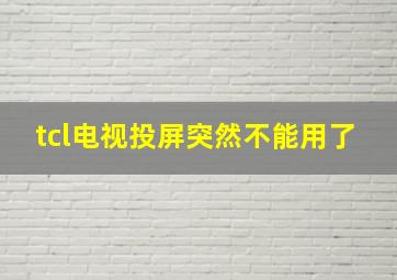 tcl电视投屏突然不能用了