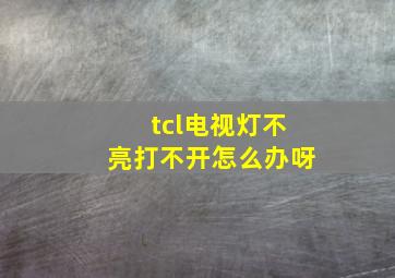 tcl电视灯不亮打不开怎么办呀