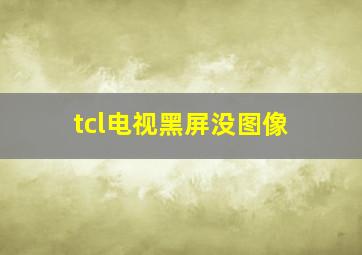 tcl电视黑屏没图像