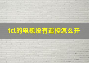 tcl的电视没有遥控怎么开