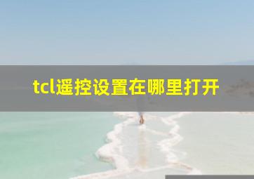 tcl遥控设置在哪里打开