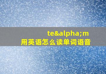 teαm用英语怎么读单词语音