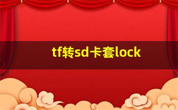 tf转sd卡套lock