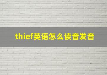 thief英语怎么读音发音