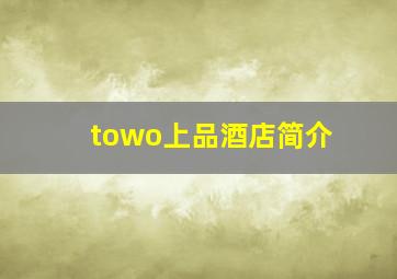 towo上品酒店简介