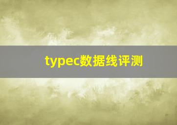 typec数据线评测