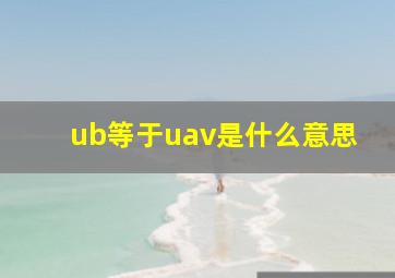 ub等于uav是什么意思