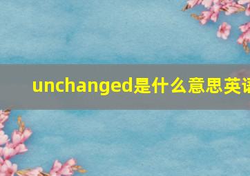 unchanged是什么意思英语