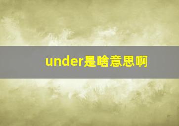 under是啥意思啊