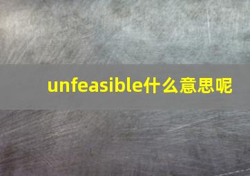 unfeasible什么意思呢