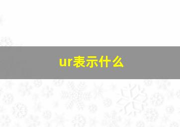 ur表示什么