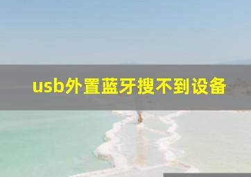 usb外置蓝牙搜不到设备