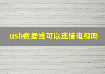 usb数据线可以连接电视吗