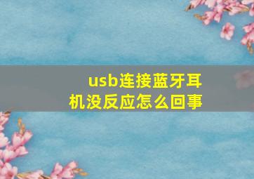 usb连接蓝牙耳机没反应怎么回事