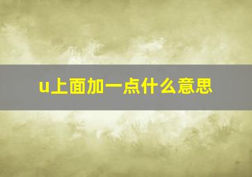 u上面加一点什么意思