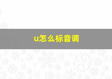 u怎么标音调