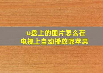 u盘上的图片怎么在电视上自动播放呢苹果