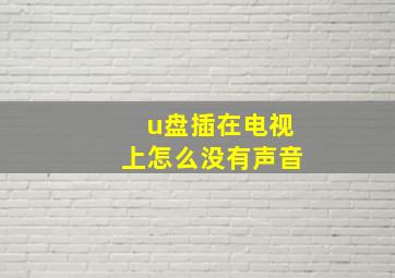 u盘插在电视上怎么没有声音