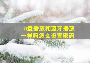 u盘播放和蓝牙播放一样吗怎么设置密码