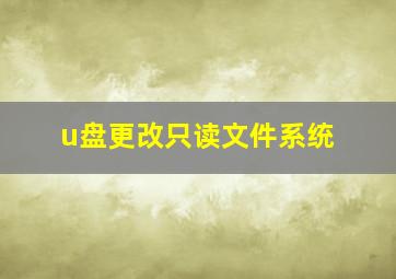 u盘更改只读文件系统