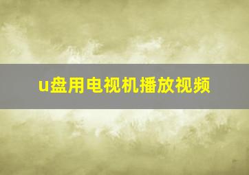 u盘用电视机播放视频