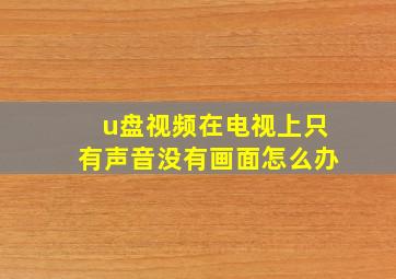 u盘视频在电视上只有声音没有画面怎么办