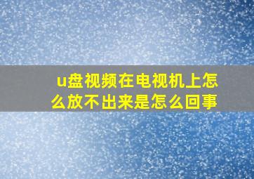 u盘视频在电视机上怎么放不出来是怎么回事