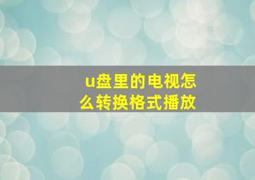 u盘里的电视怎么转换格式播放