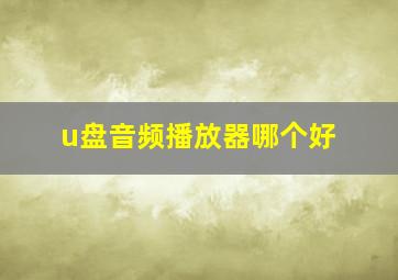 u盘音频播放器哪个好